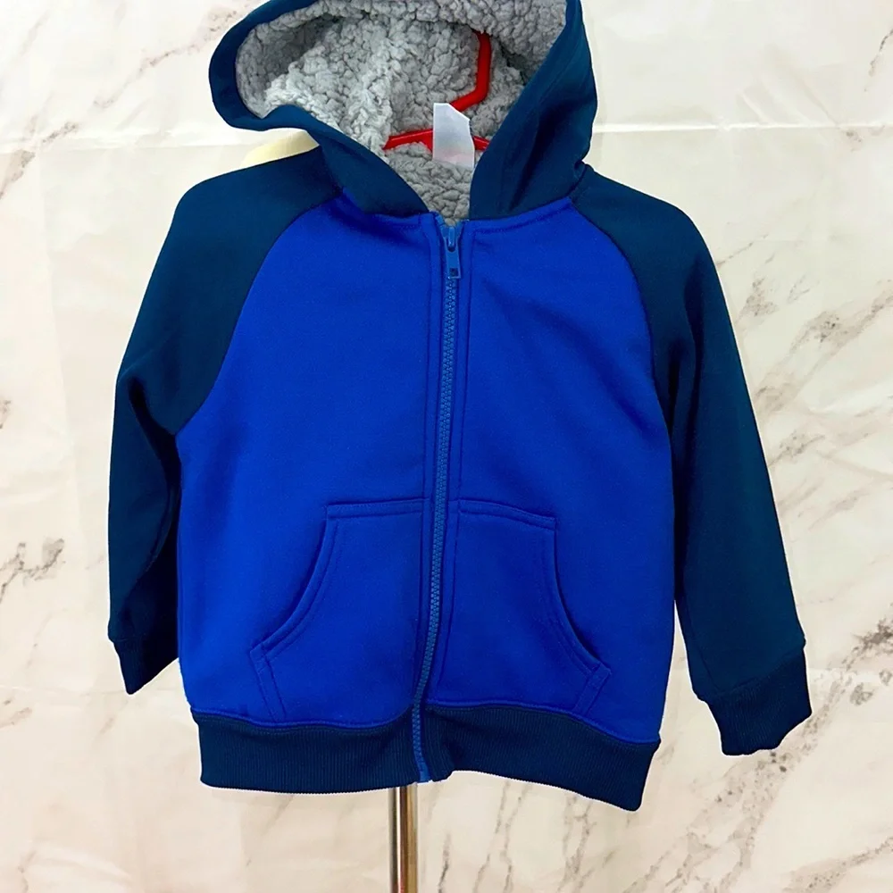 Sherpa‎ Lined Boys Blue zip Hoodie healthtex 3t